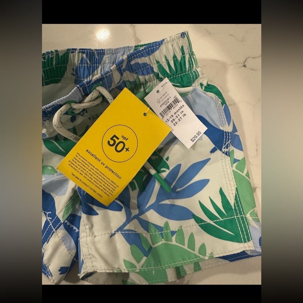babyGap Recycled Dinosaur Swim Trunks NWT Size 12-18 Months - Picture 3 of 5